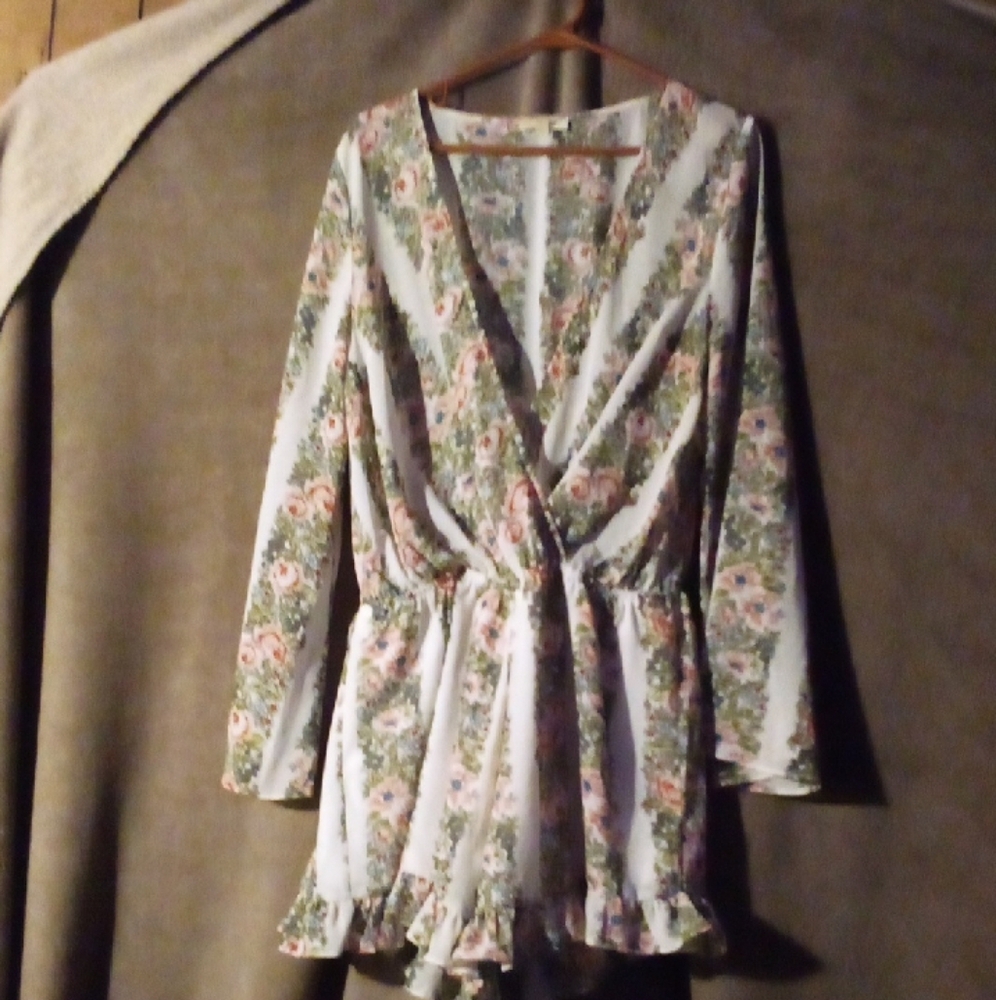 Elegant Floral Wrap Romper